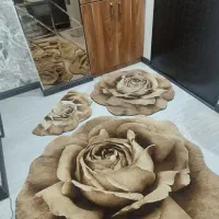 فرش و پادری سه بعدی گل رز زرباف