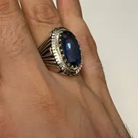 انگشتر نقره دست‌ساز توپاز معدنی اصل