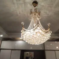 یک جفت لوستر آبکاری طلا