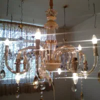 لوستر ده شاخه شامپاینی با دیوارکوب