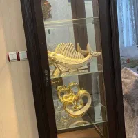 ویترین همراه با ظروف داخلش