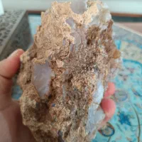 سنگ عقیق سفید و کبود ناب|جواهرات|تاکستان, |دیوار