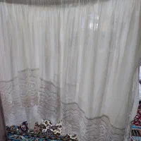 دو عدد پرده تور و پرده حلالی بعلاوه چکمه ایمنی|پرده، رانر، رومیزی|مشهد, گاز|دیوار