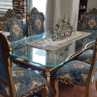 مبل استیل ۹نفره با میز نهارخوری