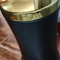 سطل اشغال مشکی طلایی فلزی