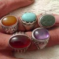 پنج انگشتر نقره قدیمی دست ساز