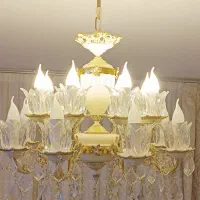 لوستر ۸ شاخه ۱۶ شعله برنجی نو