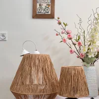 لوستر آباژور مکرومه رافیا سیسمونی|لوستر و چراغ آویز|مشهد, طلاب|دیوار