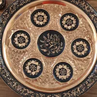 ست ظروف مسی شش جام و سینی و تنگ|صنایع دستی و سایر لوازم تزئینی|شاهین‌شهر, عطار|دیوار