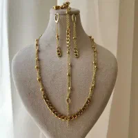 ست کامل کارتیر به همراه زنجیر خلخال استیل رنگ ثابت