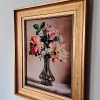 تابلو فرش طرح گلدان|تابلو فرش|تهران, باغ فیض|دیوار