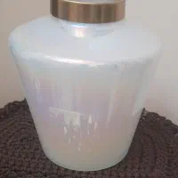 گلدان شیشه ای  و زیر بشقابی