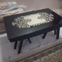 میز عسلی مشکی سه تکه (طرح کشویی کم جا)