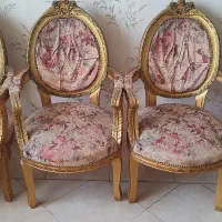 مبل ۹ نفره استیل کلاسیک با منبت‌کاری طلایی