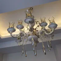 تعدادی لوستر برنز آبکاری فرانسوی با حباب دودی|لوستر و چراغ آویز|تهران, الهیه|دیوار