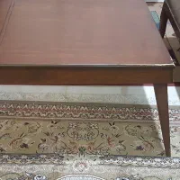 یک عدد میز وسط و ۵ عدد صندلی غذاخوردی چوب و چرم|میز و صندلی غذاخوری|کرج, منطقه ویژه اقتصادی پیام|دیوار