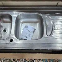سینک دوقلو اخوان در حد نو با سیفون و متعلقات|لوازم سرویس بهداشتی|شیراز, قدوسی غربی|دیوار
