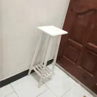 استند چهار پایه گل جا گلدانی پایه گلدون سفید چوبی