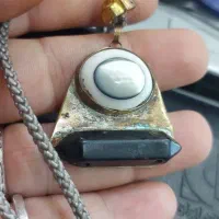گردنی سنگ یک عدد هبهاب مدادی و عقیق بقرانی