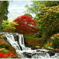 تابلو دستبافت طرح منظره آبشار