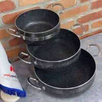 ۳ تابه گرانیتی ویژه عروس|ظروف پختوپز|قم, آرامستان بهشت معصومه|دیوار