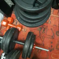 وزنه بدنسازی + میز پرس سینه + دمبل