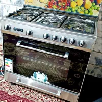 اجاق گاز 5 شعله فر ترموکوبل دار  تمام استیل
