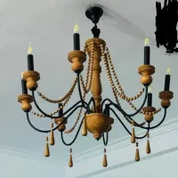 لوستر مهره ای چوب و فلز شیک