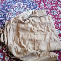 کاپشن چرم و کتان کرم|لباس|شهرضا, |دیوار