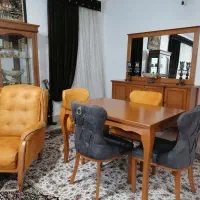 نهار خوری چهار نفره رنگ طوسی وزرد