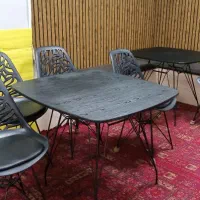 میز صندلی پایه فلزی