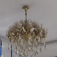 دو عدد لوستر برنجی ۲۴ شعله با لامپ