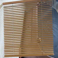 پرده کرکره ای فلزی طرح چوب قهوه ای