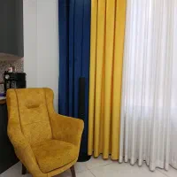 ۲ پنل پرده پانچ مخمل سالم نو