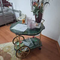 میز بار دوطبقه چرخدار یشمی|مبلمان خانگی و میز عسلی|کرج, فاز ۱ مهرشهر|دیوار