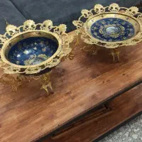 ظروف برنجی لیلی مجنون چینی سورمه ای