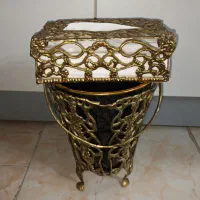 ست دکوری فلزی کلاسیک (سطل زباله + جا دستمال)