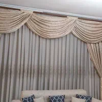 پرده سالن با والون و آستری زیر کار جنس خوب و سالم|پرده، رانر، رومیزی|تهران, شمس‌آباد|دیوار