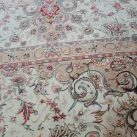 فرش طرح دست بافت ۱۲ متری کرمی تمیز