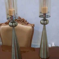 دو عدد شمعدان برنزی