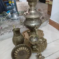 ست کامل سماور برنجی زغالی