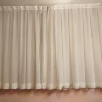 پرده حریر با آستر کاملا نو با چوب پرده وسایل جانبی