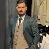 کت و شلوار پارچه ایتالیا سبز روشن