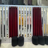 دکور چوبی  ام‌دی‌اف با نور پردازی و پرده