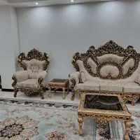 مبل سلطنتی 9 نفره همراه با نهار خوری 8 نفره