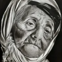 تابلو نقاشی پیرزن