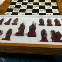 شطرنج تاشو تمام چوب منبت کاری کاملانو|کلکسیون و سرگرمی|تهران, تهرانسر شمالی|دیوار