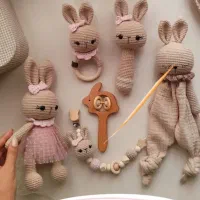 ست بافتنی جغجغه چوپی بافتنی مناسب دکور|اسباب‌بازی بچه|قم, لبچال|دیوار