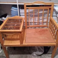 میز تلفن چوبی