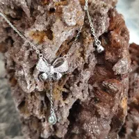 گردنی نقره وارداتی طرح پاپیون